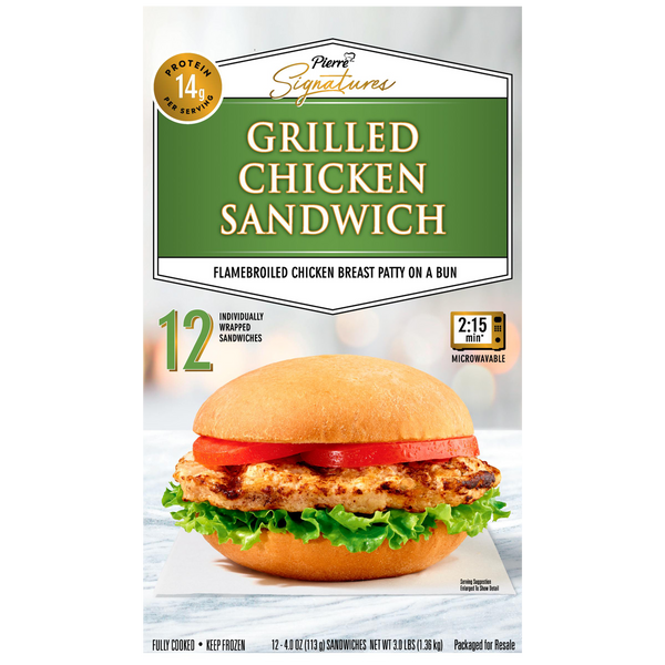 Signatures Grilled Chicken Sandwich, 4 oz, 12 ct