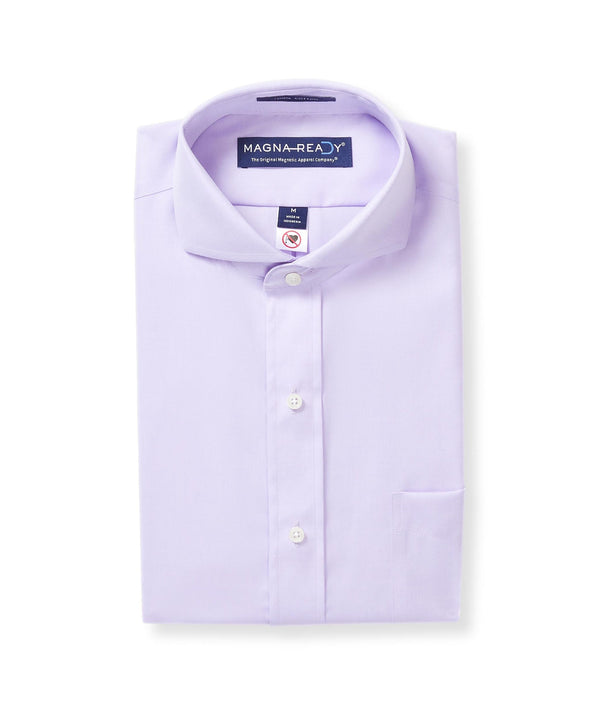 "Bryant" Long-Sleeve Cutaway-Collar Cotton Shirt with Magnetic Closures