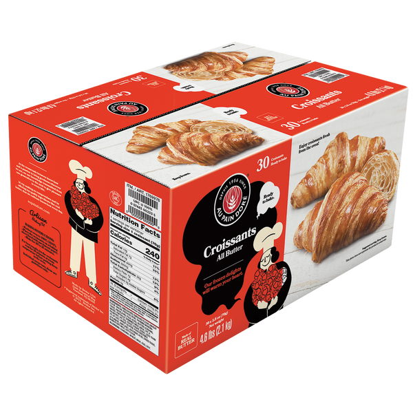 Au Pain Dore Croissants, All Butter, 2.5 oz, 30 ct