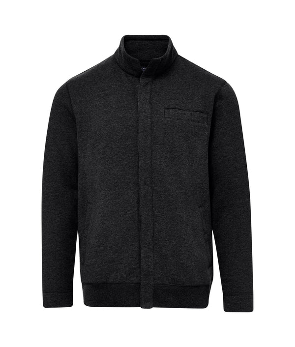 Dillon" Long-Sleeve Black Knit Fleece Jacket with Magnetic Closures