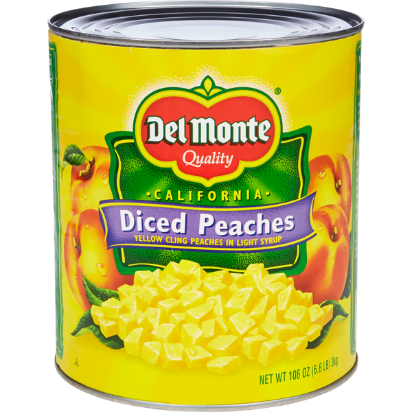 California Diced Peaches in Light Syrup, #10 can, 6 lbs 10 oz