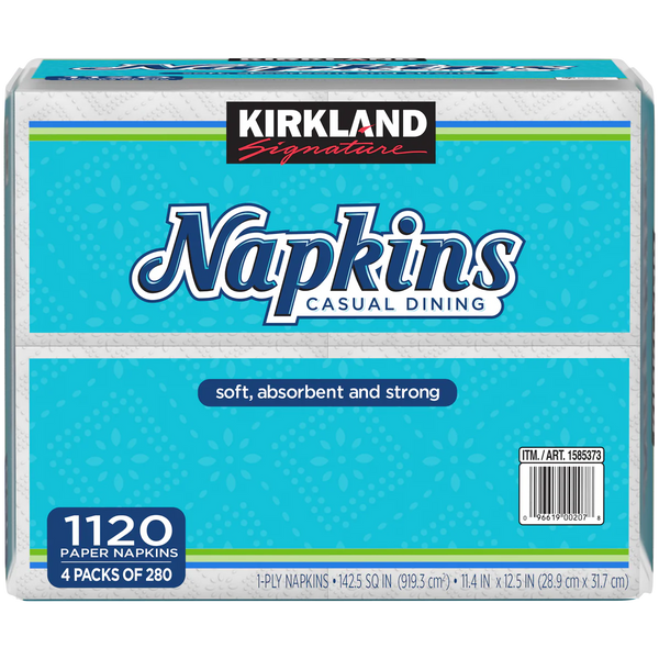 Casual Dining Paper Napkins, White, 1120 ct