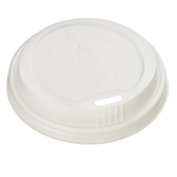 Compostable Plastic Hot Cup Lids, 12-24 oz, 200 ct