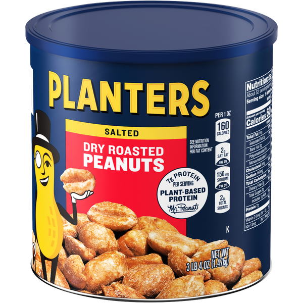 Planters Peanuts, Dry Roasted, 52 oz