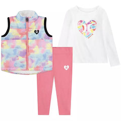 Hurley Toddler Girls' 3 Piece Puffer Vest Set