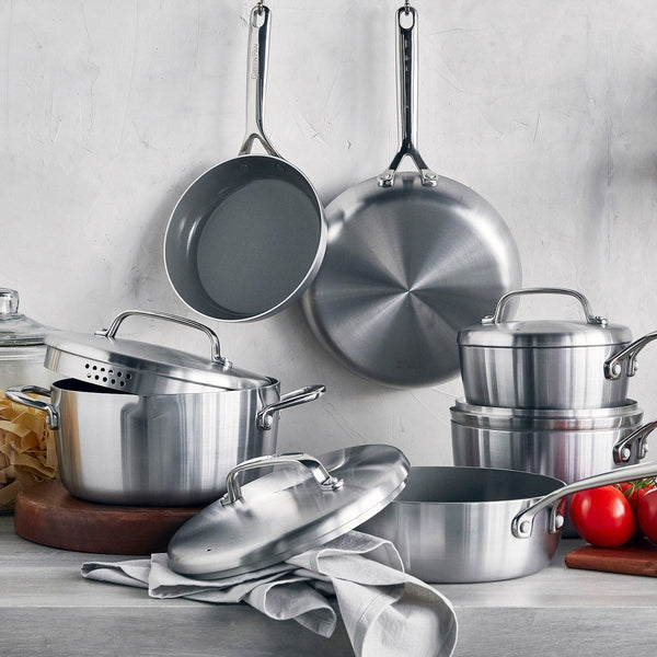 GP5 Ceramic Non-Stick Stainless Steel 10-Piece Cookware Set