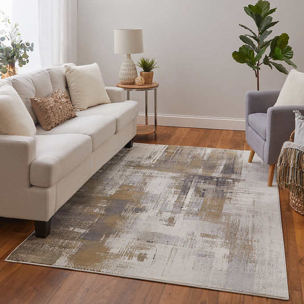 Feizy Mandana Area Rug - Fraiser Ivory/Tan