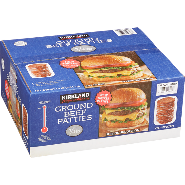 Ground Beef Patties, 1/4 lb Patty, 40 ct