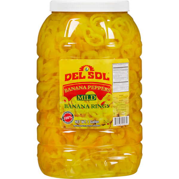 Yellow Banana Pepper Rings, Mild, 1 Gallon