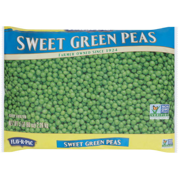 Flav-R-Pac Sweet Green Peas, 5 lbs