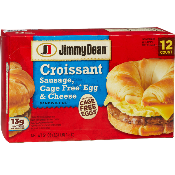 Croissant Sandwich, Sausage, Cage Free Egg & Cheese, 12 ct