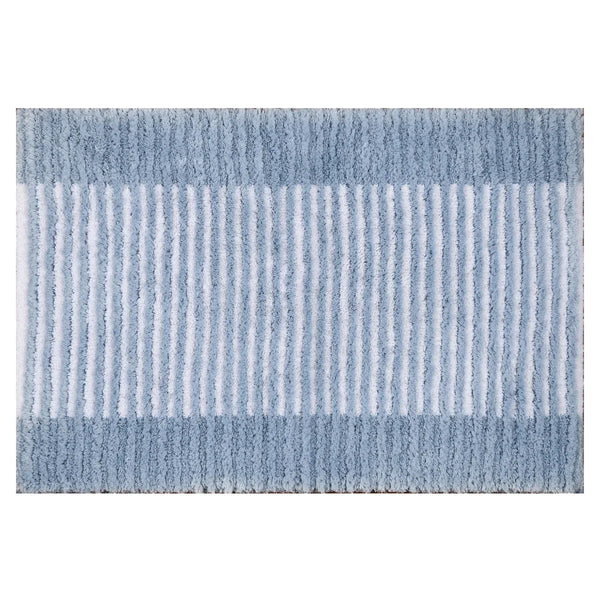 Textured Stripe Microfiber Bath Rug