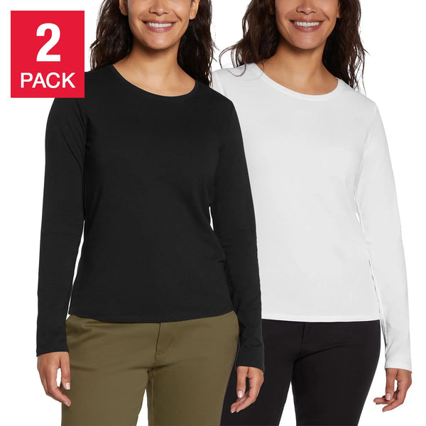 Ladies' Long Sleeve Tee, 2-pack