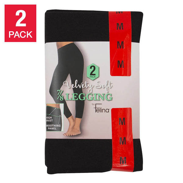 Ladies' Velvety Soft Legging, 2-pack