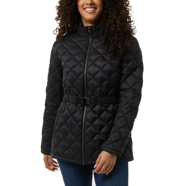 Ladies' Belted Diamond Quilt Jacket