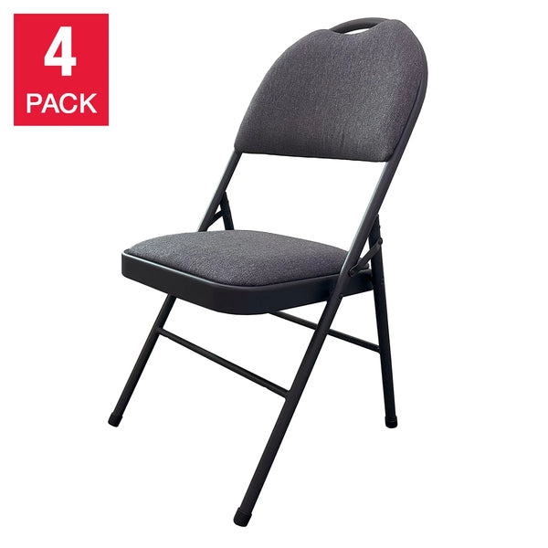 Maxchief Highback Upholstered Padded Folding Chair, 4-pack