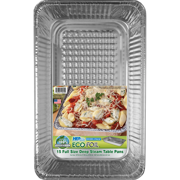 Aluminum Deep Steam Table Pan, Full Size, 15 ct