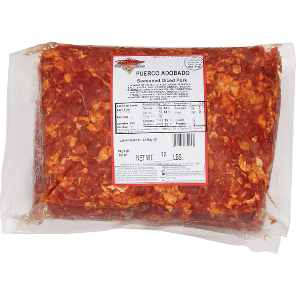 Diced Pork Adobada, 10 lbs