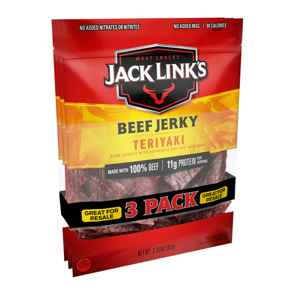 Beef Jerky, Teriyaki, 3.25 oz, 3 ct