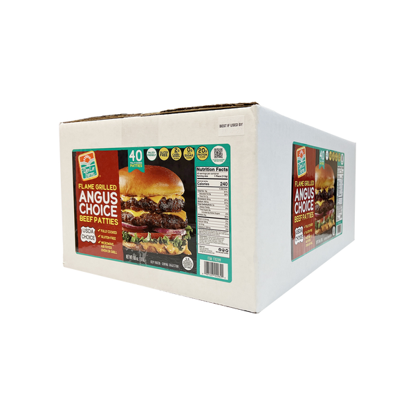 Angus Choice Beef Patties, Flame Grilled, 1/4 lb Patty, 40 ct