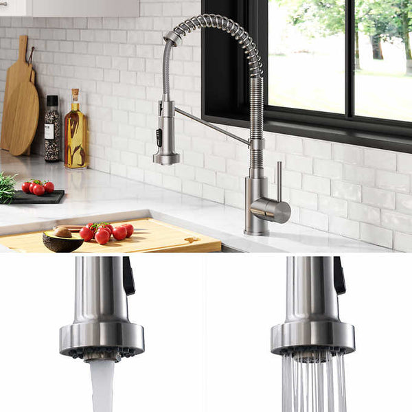 KRAUS Undermount Workstation Sink with Pull-Down Kitchen Faucet