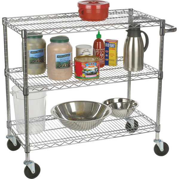 3-Tier Commercial Chrome Cart