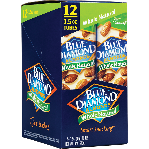 Blue Diamond Almonds, Whole Natural, 1.5 oz, 12 ct