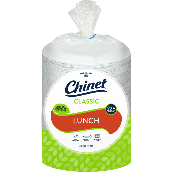 Classic 8-3/4" Lunch Paper Plate, White, 225 ct