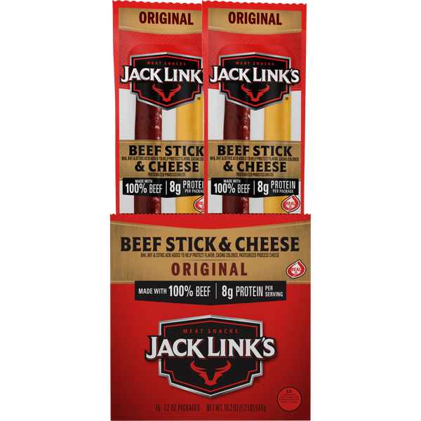 Beef Stick & Cheese, Original, 1.2 oz, 16 ct