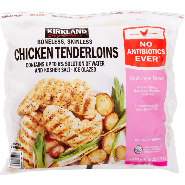 Chicken Tenderloins, Boneless Skinless, 6 lbs