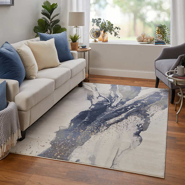 Feizy Mandana Area Rug - Devaney Ivory/Blue