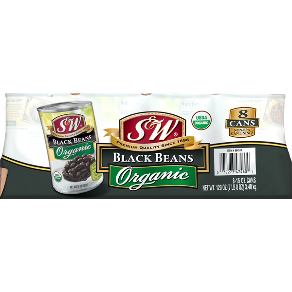 Organic Black Beans, 15 oz, 8 ct