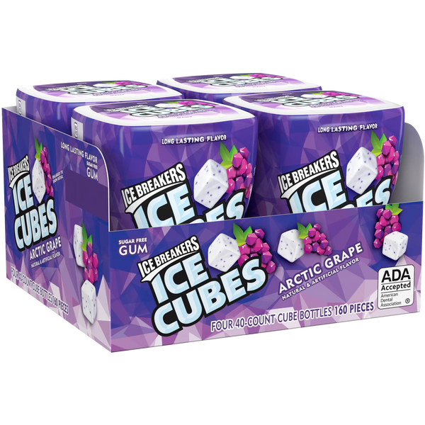 Ice Cubes Sugar Free Gum, Arctic Grape, 40 pieces, 4 ct