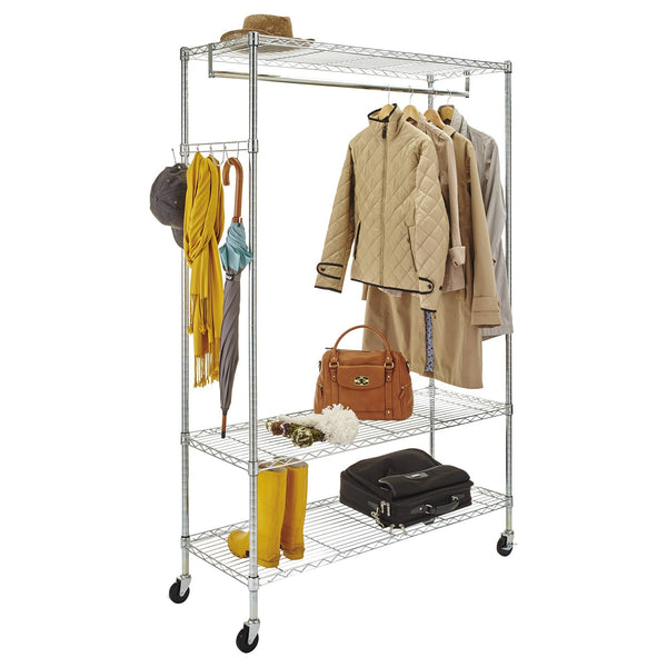 Alera Wire Garment Rack with Casters 48" X 18" X 75" NSF