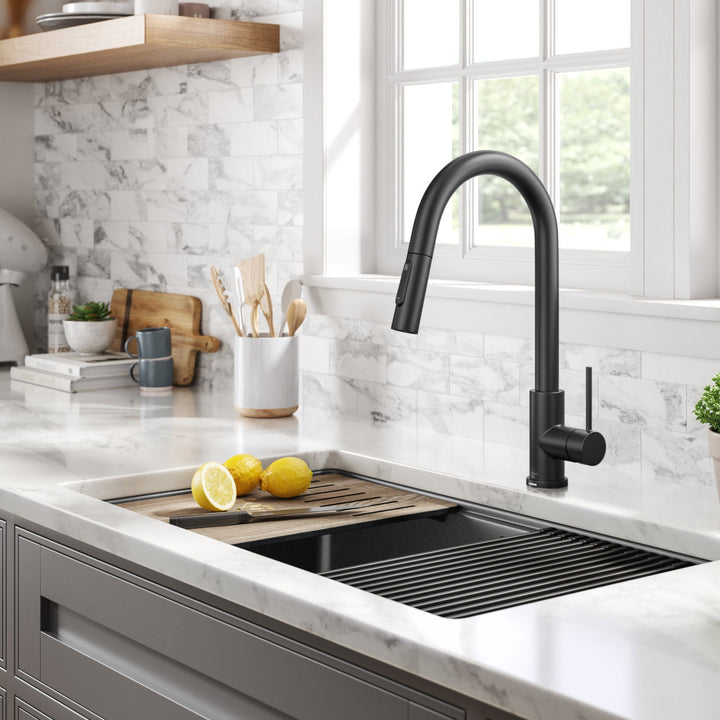 Contemporary Single-Handle Touch Kitchen Sink Faucet with Pull down Sprayer