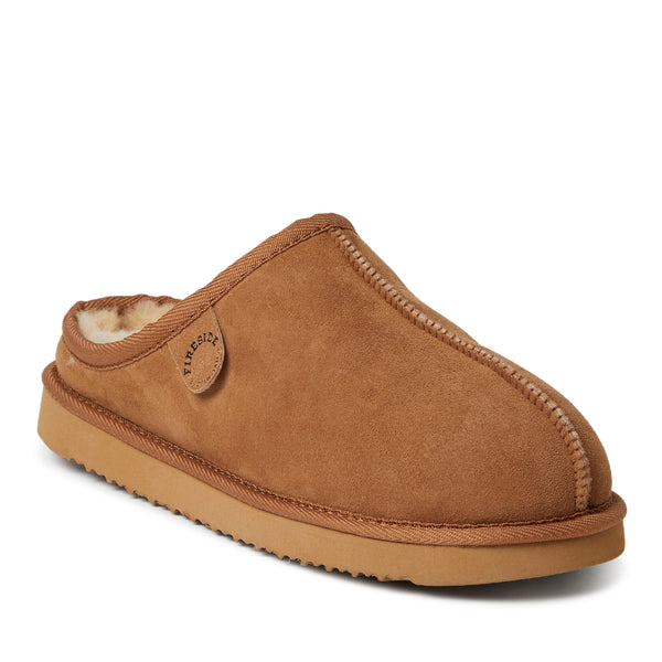 Fireside By Dearfoams Men's Grafton Genuine Shearling Clog Slipper