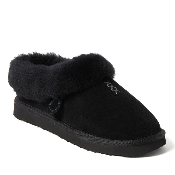 Fireside by Dearfoams Women's Adelaide Genuine Shearling Clog Slipper