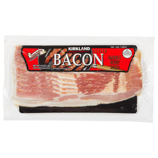 Sliced Bacon, Hickory Smoked, Low Sodium, 1 lb, 4 ct