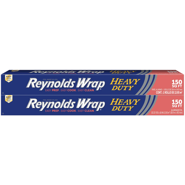 Reynolds Wrap Heavy Duty Aluminum Foil, 150 sq ft, 2 ct