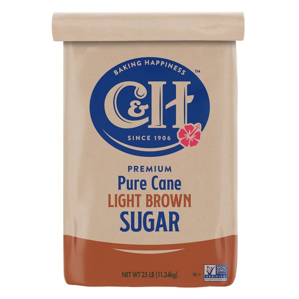 Premium Pure Cane Sugar, Light Brown, 25 lbs