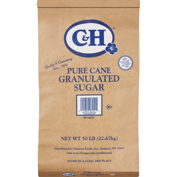 Pure Cane Sugar, Granulated, 50 lbs