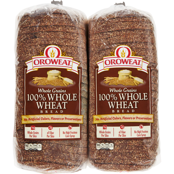 100% Whole Wheat Bread, 32 oz, 2 ct