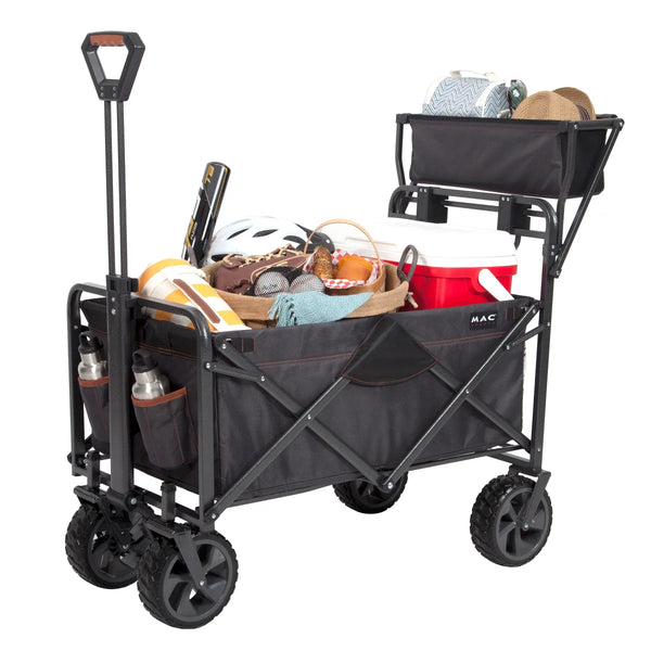 Deluxe Push Pull Folding Wagon with Brakes