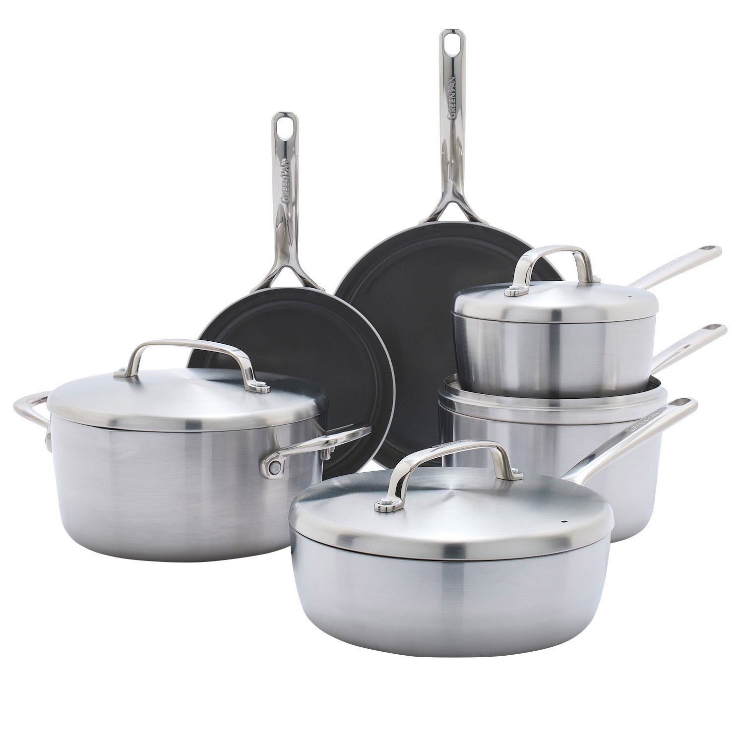 GP5 Ceramic Non-Stick Stainless Steel 10-Piece Cookware Set