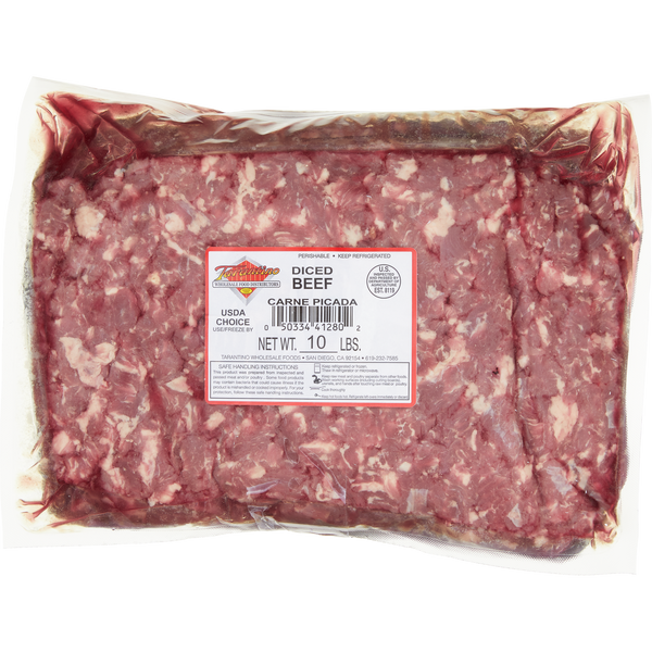 Diced Lifter Meat for Carne Asada, 10 lbs