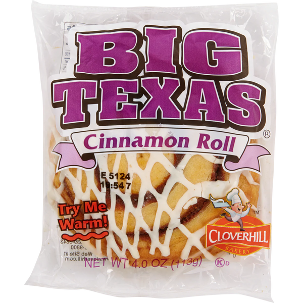 Bakery Big Texas Cinnamon Roll, 4 oz, 12 ct