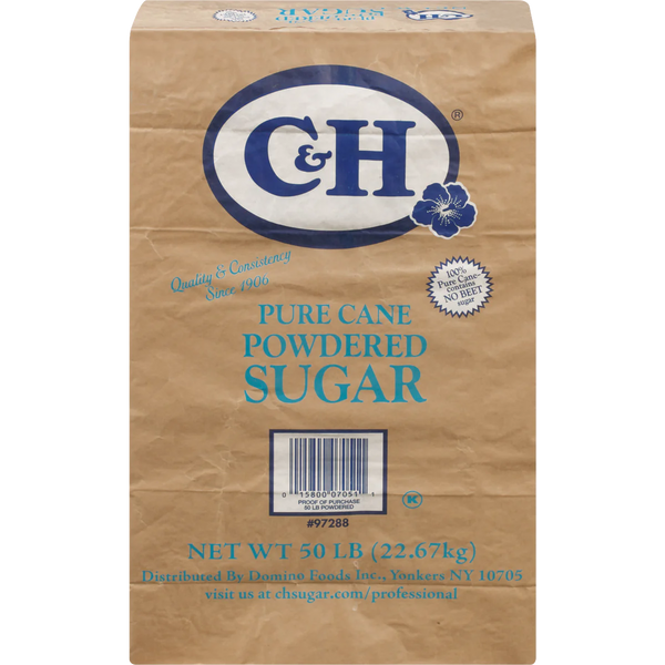 Pure Cane Sugar, Confectioners Powdered, 50 lbs