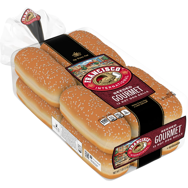 Gourmet Seeded Hot Dog Rolls, 12 ct