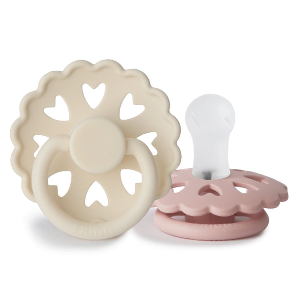 FRIGG Andersen Fairytale Silicone Baby Pacifier 2-Pack (Cream/Blush)