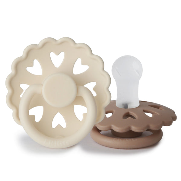 FRIGG Andersen Fairytale Silicone Baby Pacifier 2-Pack (Cream/Silky Satin)